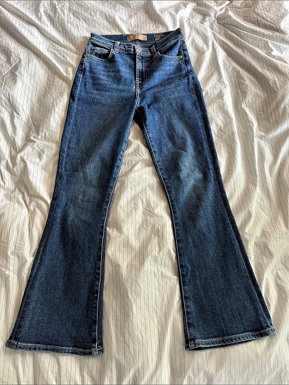 7 for all Mankind Brand Highwaist Slim Kick High Rise Flare Jeans Waist 24